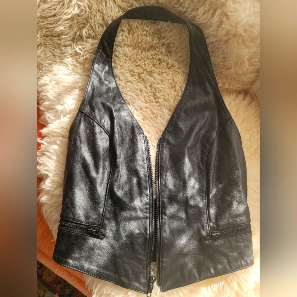 Black Leather Vest
